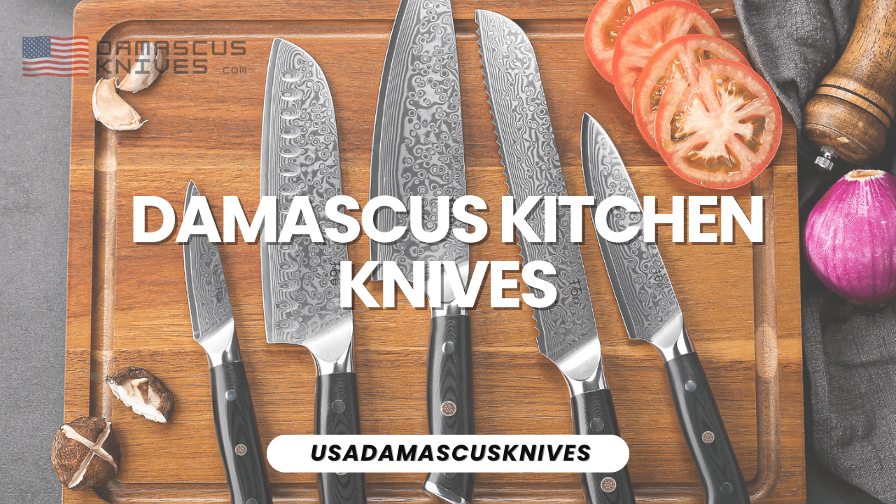 Damascus Kitchen Knives Set